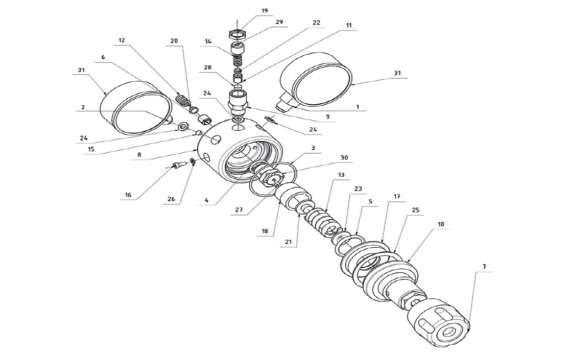 RD PSI HIGH SCALE MINI AIR PRESSURE REGULATOR